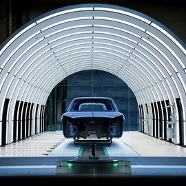 Dürr's EcoReflect light tunnel for checking surface quality.