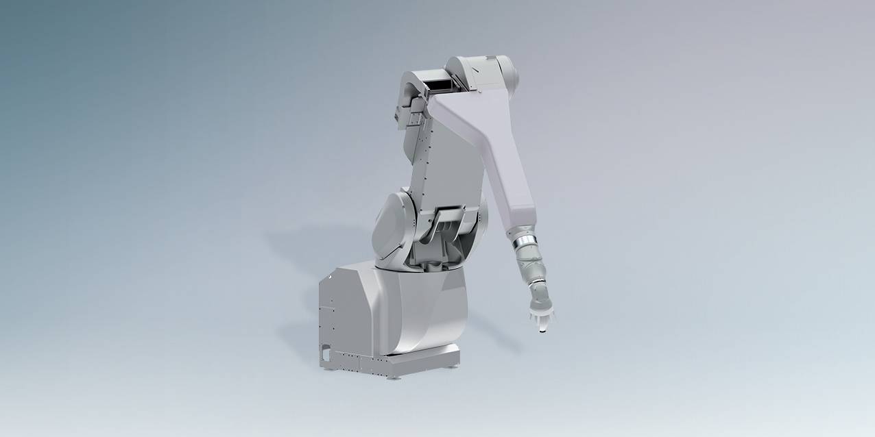 Large painting robot by Dürr for automatic surface coating.